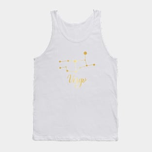 Virgo Zodiac Constellation in Gold Tank Top